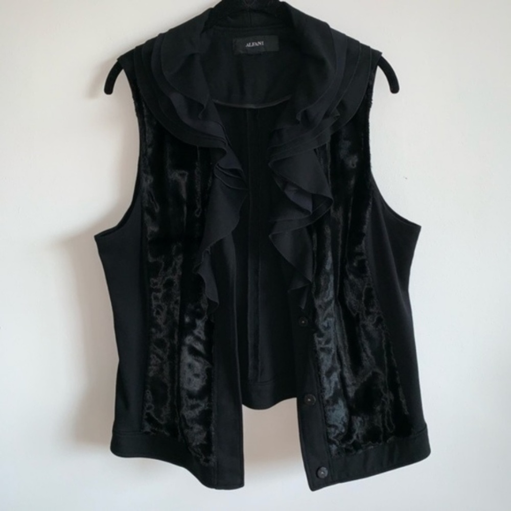 Alfani Black Faux Fur Vest